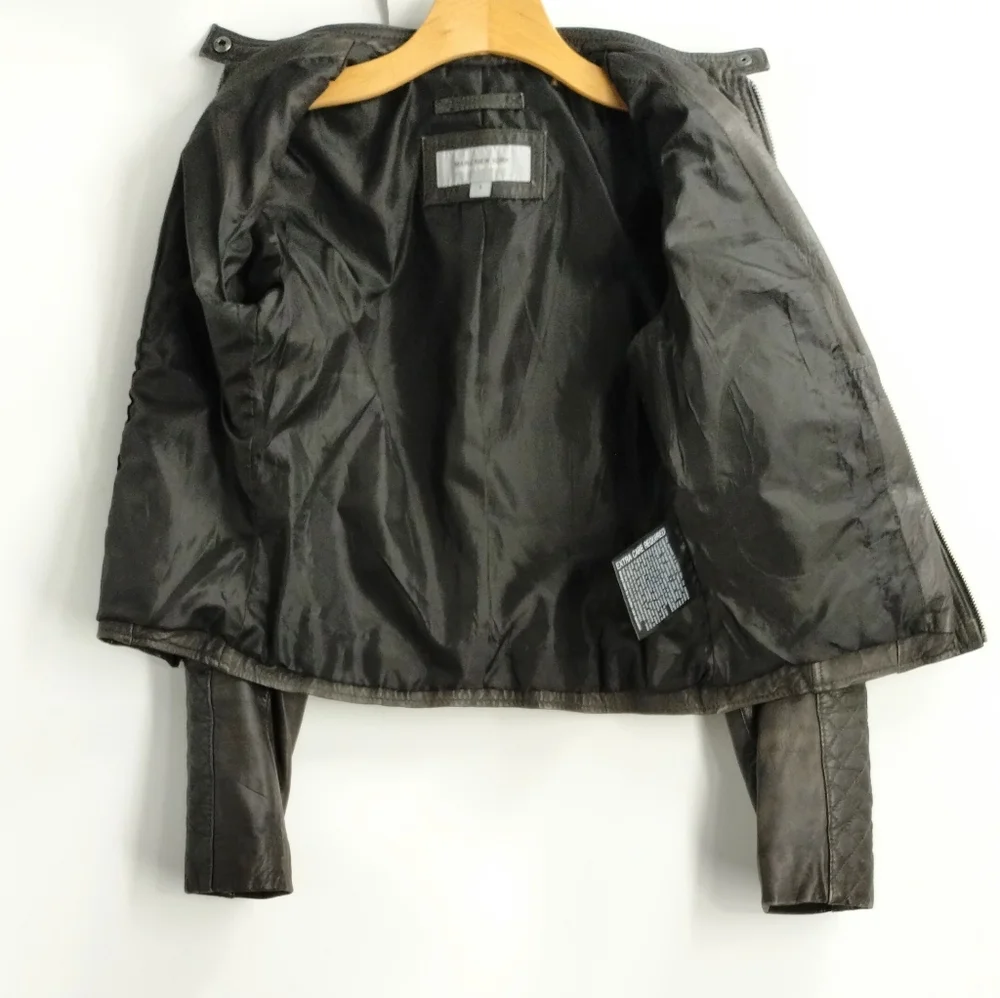Marc New York Slate Gray‎ Leather Moto Jacket